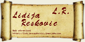 Lidija Resković vizit kartica